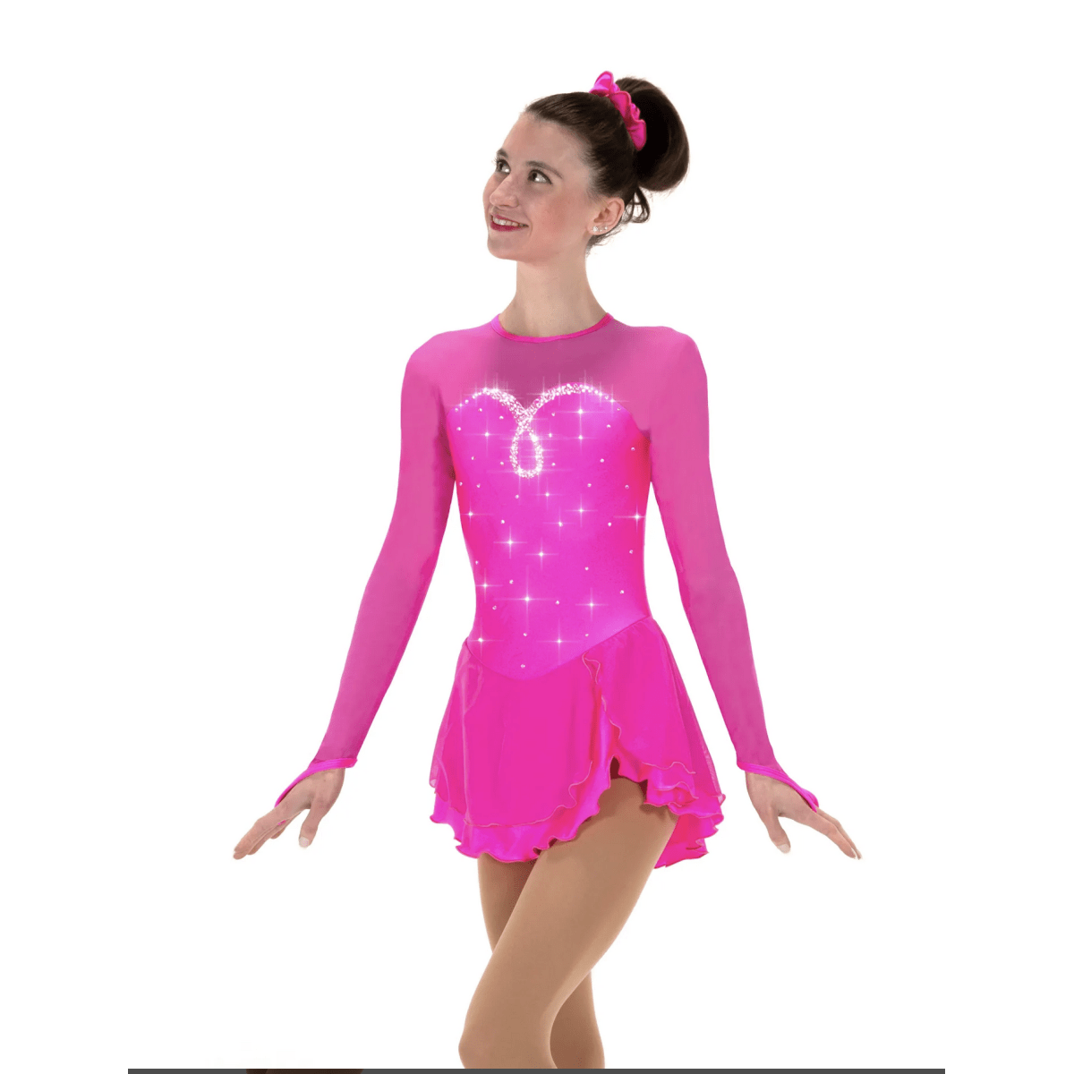 F22007R Sweetheart Dress: Lighter Loop Crystal Pattern Rosa