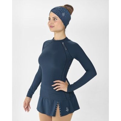 304 Sagester Kjol m Swarovski Teal Blue - Tinas Figure Skating Shop