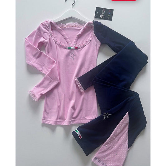 10th Style pants Navy & Easy Pink