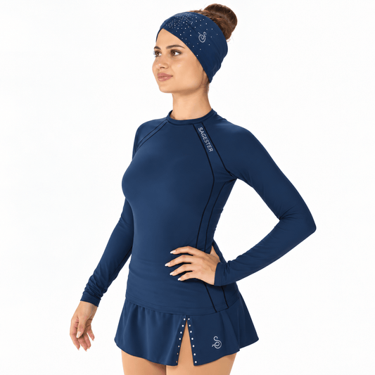 Sagester Shirt 060/N – Långärmad träningstopp Teal Blue - Tinas Figure Skating Shop