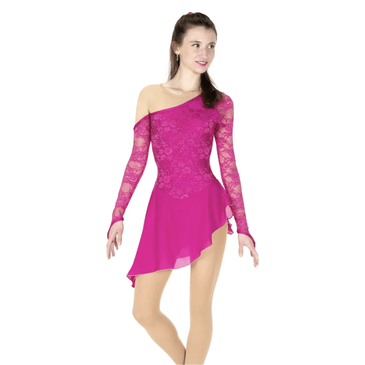 220 Bare Shoulder Dress Deep Pink